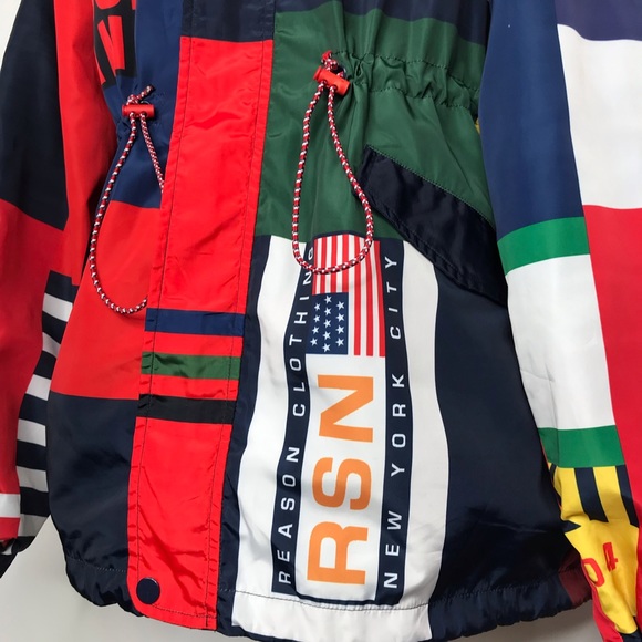 Reason Brand NYC Streetware Logo Full Zip Hooded Windbreaker Jacket XL - Picture 4 of 13